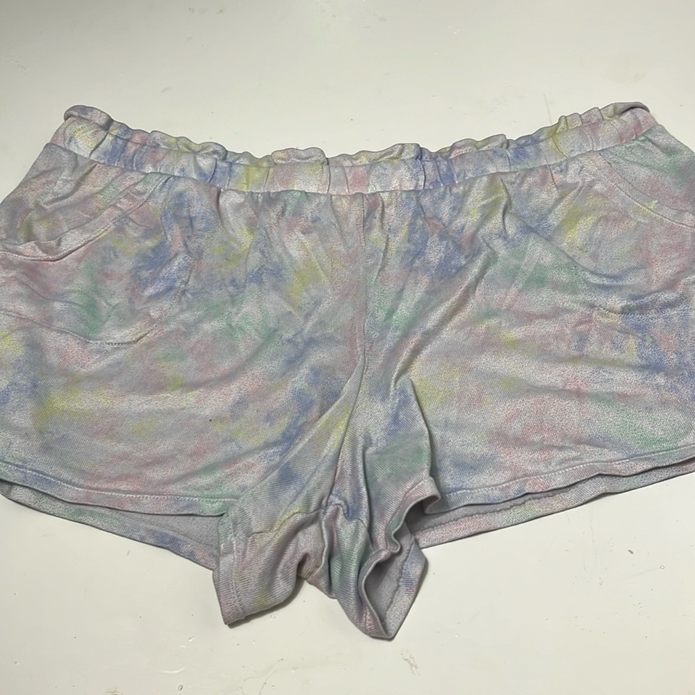 Secret Treasures 2X Pastel Tye Dye Elastic Waist Pull On Pajama Shorts